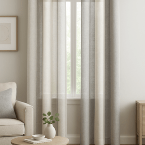 Cortina Confeccionada Modelo Rayas Jaspedas Beige