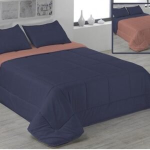 Edredón Nórdico Bicolor Azul y Coral