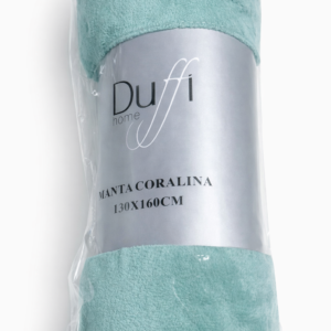 Manta Plaid Coralina Verde Agua