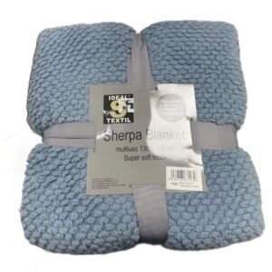 Manta Plaid Sherpa Azul