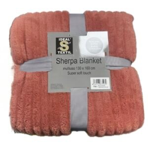 Manta Plaid Sherpa Coral