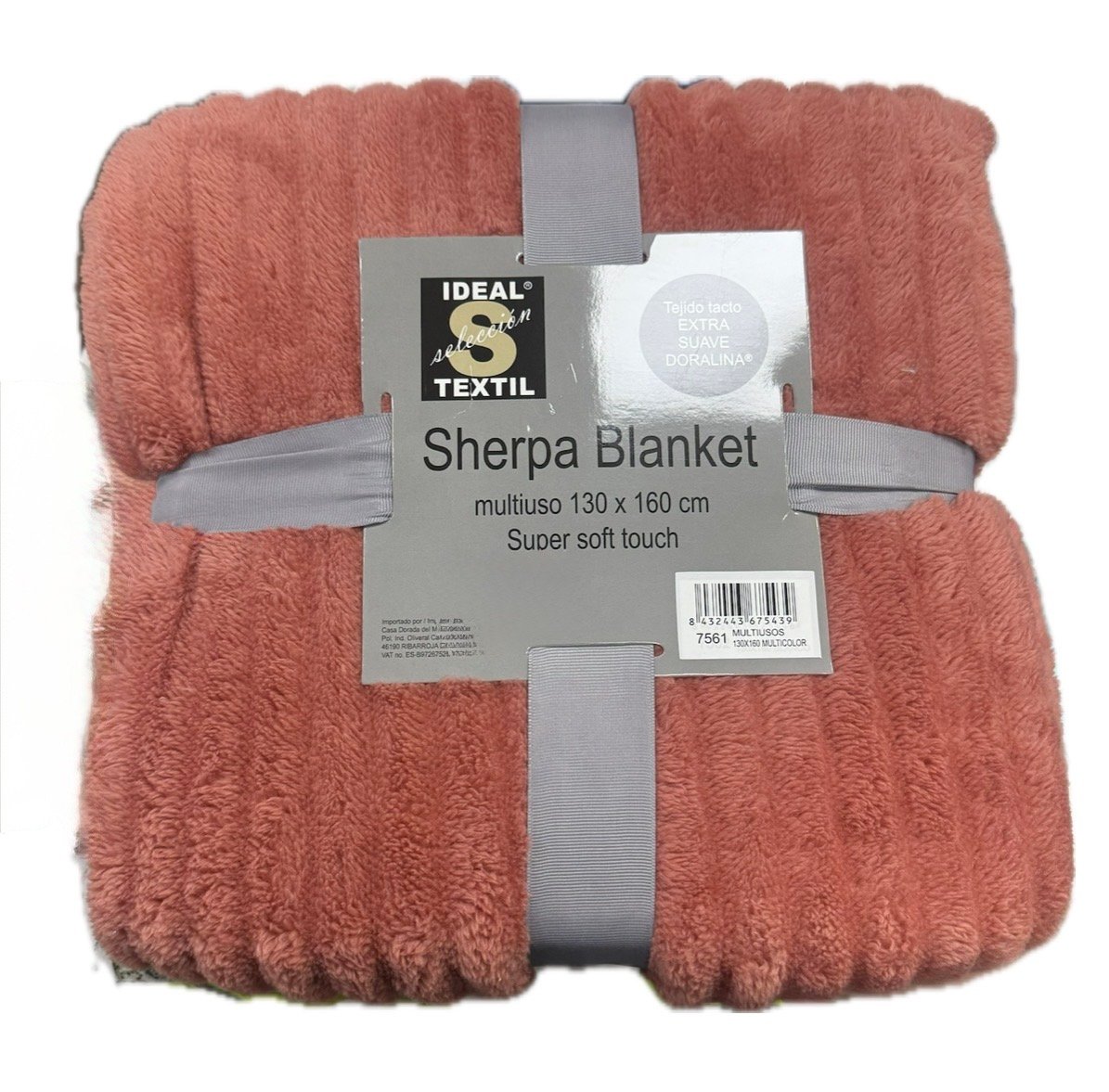 Manta Plaid Sherpa Coral