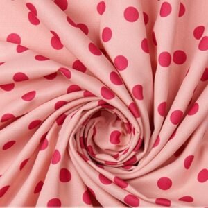 Tejido Strech Lunares Fucsia 1.5cm