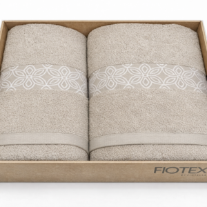 Juego de Toallas Jacquard Helga Crudo