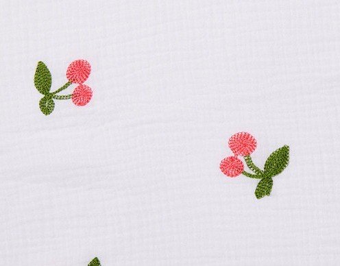 Tejido Bambula Algodón Cerezas