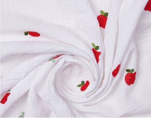 Tejido Bambula Algodón Manzanas - Imagen 2