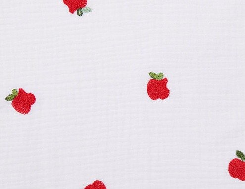 Tejido Bambula Algodón Manzanas