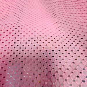 Tejido Batista Bordado Algodón Rosa