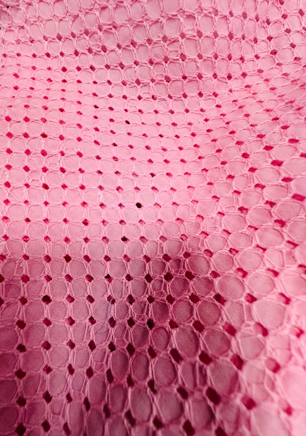 Tejido Batista Bordado Algodón Rosa - Imagen 2