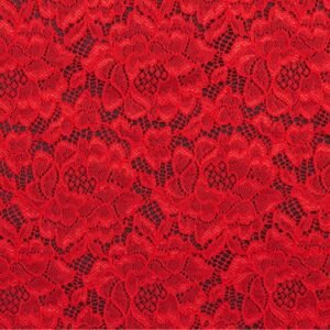 Tejido de blonda elástica Rojo