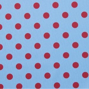 Tejido Strech Lunares Azul y Granate 1.5cm
