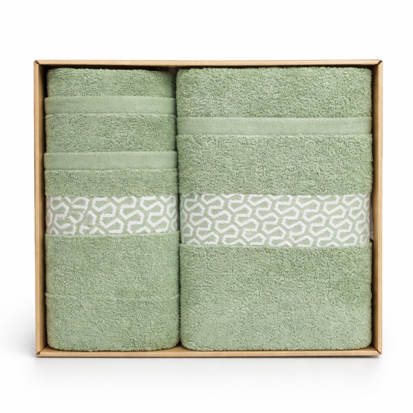 Juego de Toallas Jacquard Sumatra Verde