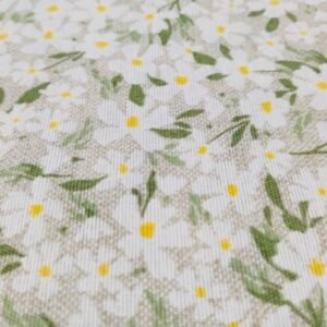 Loneta Estampada Flores Pradera Verde