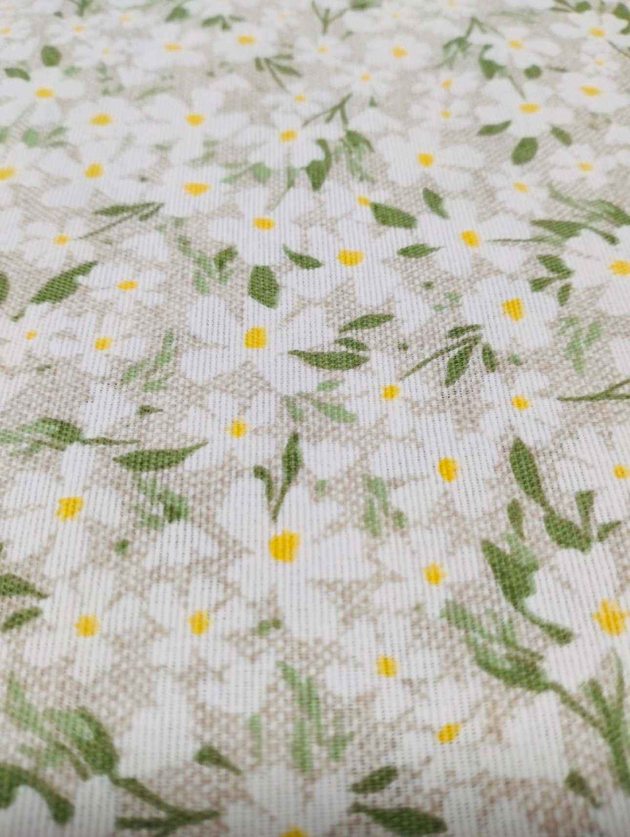 Loneta Estampada Flores Pradera Verde