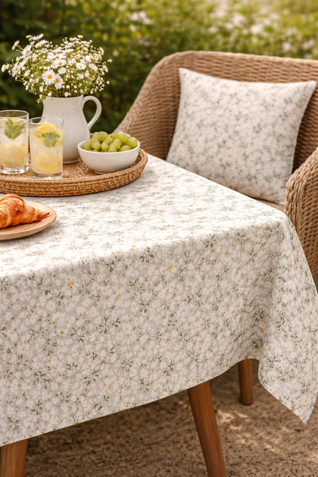 Loneta Estampada Flores Pradera Verde - Imagen 4