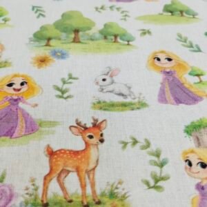 Tela infantil algodón percal princesa