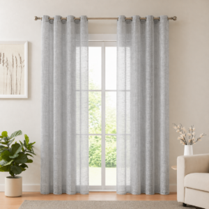 Cortina Confeccionada Rustica Slub Gris