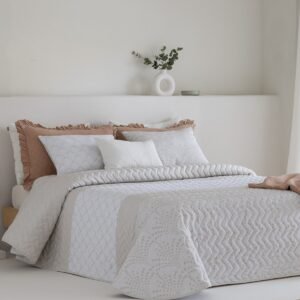 Conjunto de Colcha Jacquard Mendoza Beige