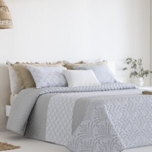 Conjunto de Colcha Jacquard Mendoza Gris