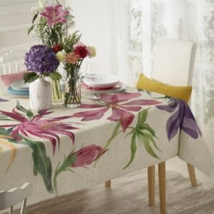 Tela Mantel antimanchas 160 cm resinado Fiori de algodón