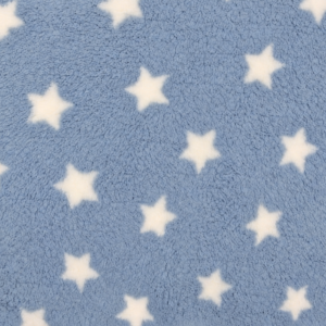 Tejido Sherpa Fleece Estrellas Azul