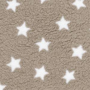 Tejido Sherpa Fleece Estrellas Beige