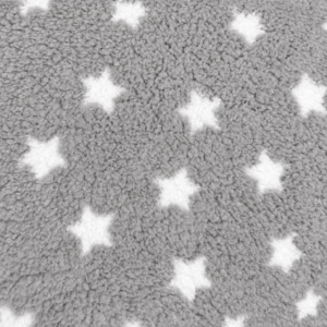 Tejido Sherpa Fleece Estrellas Gris