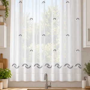Visillo Cocina Eslabones Cuenca Gris