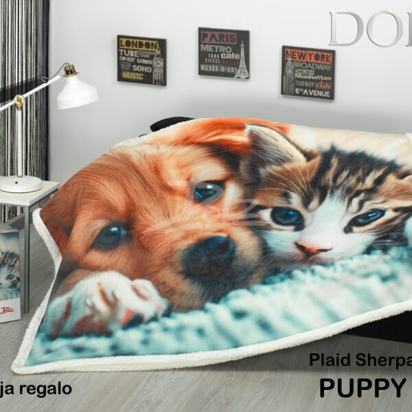 Manta Plaid Sherpa Puppy