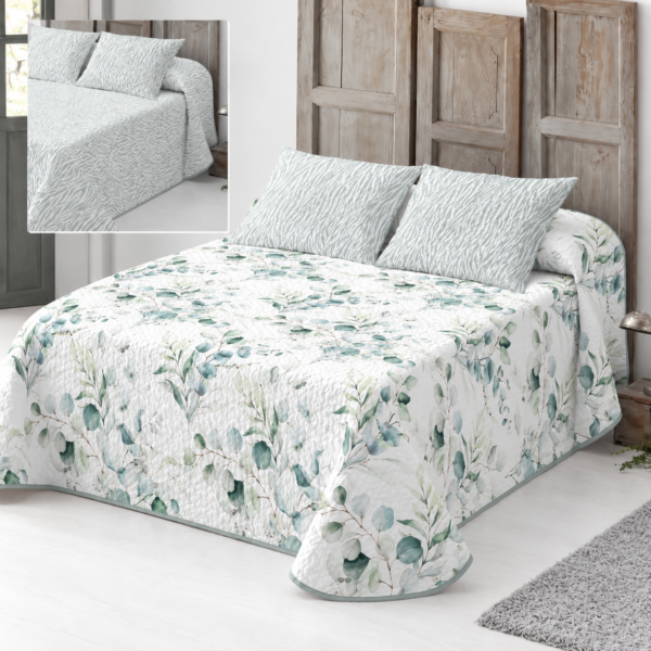 Colcha Bouti Reversible Calisto Menta 90 cm
