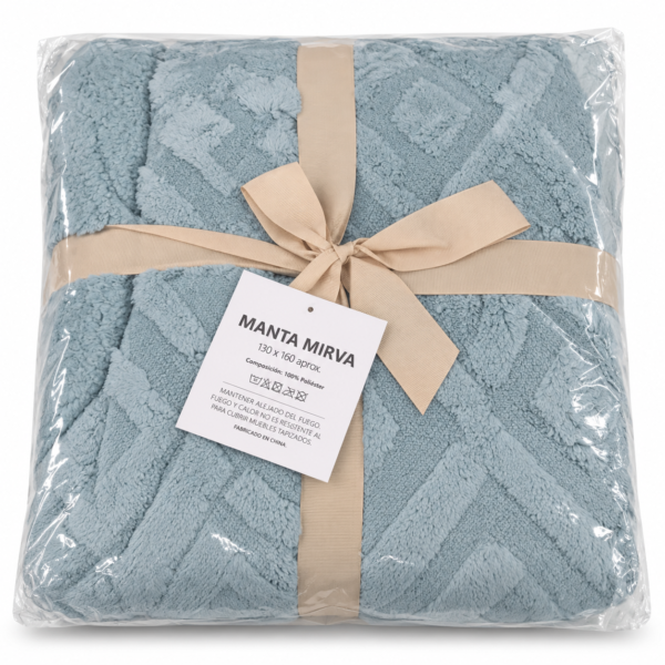 Manta Plaid Mirva Aguamarina